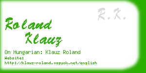 roland klauz business card